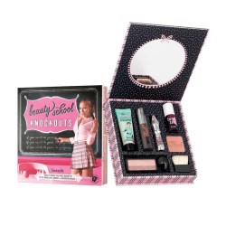School girl style cream foundation packaging box with mirror